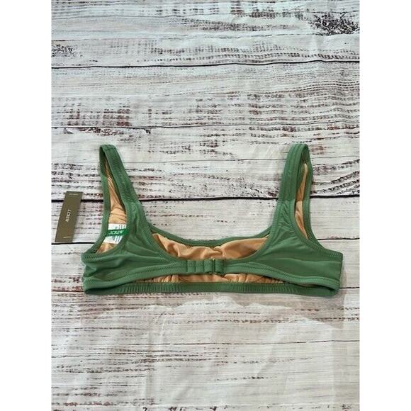 J.Crew Womens Heritage Scoopneck Bikini Top Lined Adjustable Green Size M NWT - Picture 3 of 7